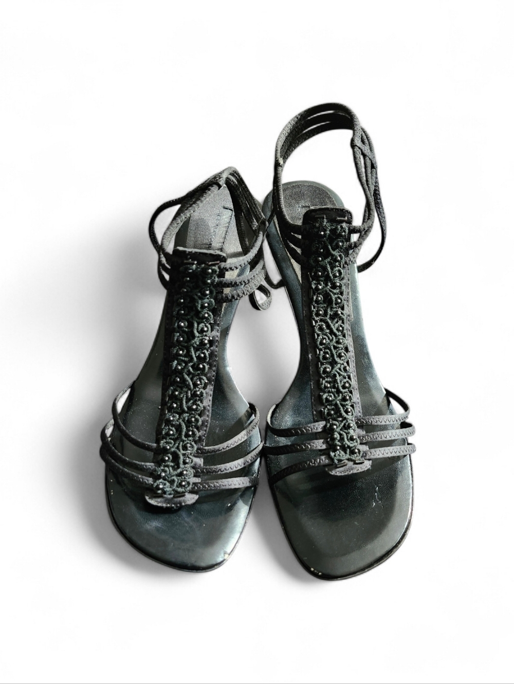 Nine West Black T-Strap Sandals Size 8 - Picture 5 of 8